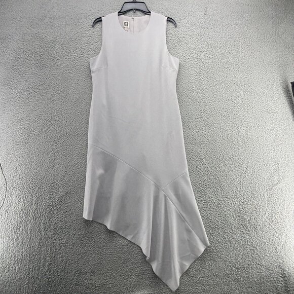 Anne Klein Womens Grey Asymmetrical‎ Dress  Sleeveless Size 10 Sheath Midi New - Picture 1 of 13